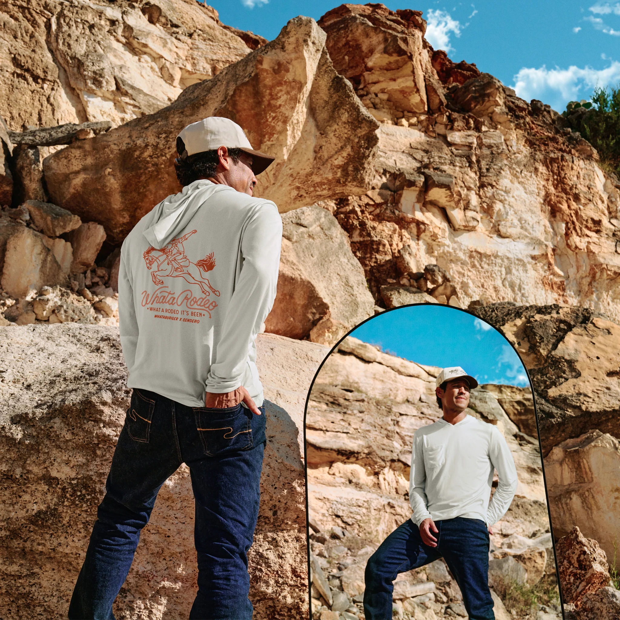 Sendero x Whataburger Flats Green Yucatan Hoodie Shirt - Image 2
